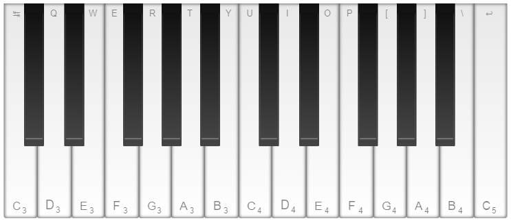 Piano Virtual - Um piano online funcionando no seu teclado